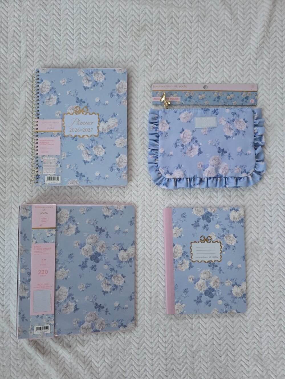 Blue LoveShackFancy Target Everblooming planner binder whisper blue bundle 4 lot